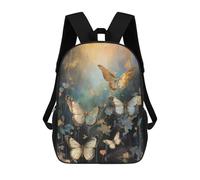 sinyumoney Golden Butterfly Garden Sac À Dos Enfant, Cartable, Sac D'école, Motif Dessin Animé 3D, Sac Pour Ordinateur Portable, Pour Garçons Et Filles 17inch