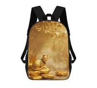 sinyumoney Golden Cat Statue Under Golden Tree Sac À Dos Scolaire Imprimé En 3D Pour Enfants, Sac À Dos Garçon/fille, Sac De Voyage Pour Enfants 17inch