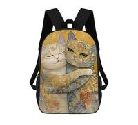 sinyumoney Golden Cats Art Print Sac À Dos Scolaire Imprimé En 3D Pour Enfants, Sac À Dos De Voyage, Sac Tendance Et Décontracté Pour Écoliers 17inch