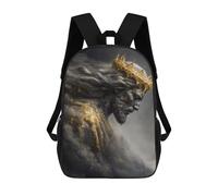sinyumoney Golden Crowned Jesus Bowing Down Sac À Dos Scolaire Pour Adolescents, Imprimé En 3D, Ajustable, À Poches Tendance, Pour Enfants, Garçons, Filles, Étudiants Et Adolescents 17inch