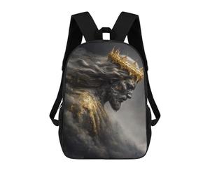 sinyumoney Golden Crowned Jesus Bowing Down Sac À Dos Scolaire Pour Adolescents, Imprimé En 3D, Ajustable, À Poches Tendance, Pour Enfants, Garçons, Filles, Étudiants Et Adolescents 17inch