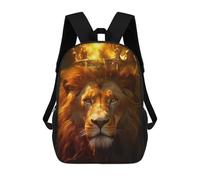 sinyumoney Golden Crowned Lion Majesty -1 Sac À Dos Imprimé 3D Pour Enfants, Sac À Dos Léger Pour Écoliers Et Écoliers, Sac À Goûter Pour La Crèche 17inch