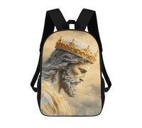 sinyumoney Golden Crowned Majesty Sac À Dos Scolaire Imprimé En 3D, Sac À Dos Tendance Pour Enfants, Sac À Dos Pour Garçons, Élèves Du Collège 17inch