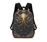 sinyumoney Golden Cthulhu Art Deco Sac À Dos Imprimé Pour Enfants, Sac D'école, Sac De Voyage Pour Adultes Et Enfants 17inch