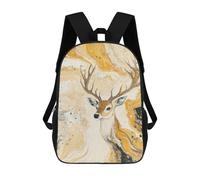 sinyumoney Golden Deer Abstract Art Print-1 Sac À Dos Scolaire Imprimé En 3D Pour Enfants, Sac À Dos De Voyage, Sac Tendance Et Décontracté Pour Écoliers 17inch