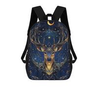 sinyumoney Golden Deer Under Stars Sac À Dos Enfant Tendance Et Amusant, Sac À Dos Pour Garçons Et Adolescents, Sac D'école Imprimé En 3D Pour Garçons 17inch