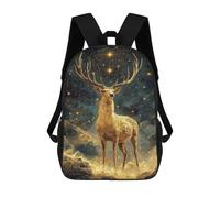 sinyumoney Golden Deer Under Stars Sac À Dos Scolaire Pour Filles Et Garçons, Grande Capacité, Léger, Pour Enfants Et Étudiants 17inch