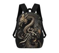 sinyumoney Golden Dragon Artwork-3 Sac À Dos Scolaire Imprimé En 3D Pour Garçons Et Filles, Sac À Dos Pour Enfants, Sac De Voyage 17inch