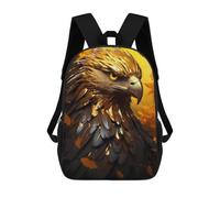 sinyumoney Golden Eagle Bird Head Sac À Dos Scolaire Imprimé En 3D Pour Enfants, Sac À Dos Garçon/fille, Sac De Voyage Pour Enfants 17inch