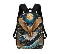 sinyumoney Golden Eagle Moon Kintsugi Sac À Dos Scolaire Pour Enfants Imprimé En 3D, Idéal Pour Les Voyages Et Les Livres 17inch