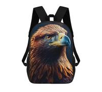 sinyumoney Golden Eagle Portrait-3 Sac À Dos Enfant, Cartable, Sac D'école, Motif Dessin Animé 3D, Sac Pour Ordinateur Portable, Pour Garçons Et Filles 17inch