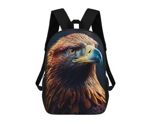 sinyumoney Golden Eagle Portrait-3 Sac À Dos Enfant, Cartable, Sac D'école, Motif Dessin Animé 3D, Sac Pour Ordinateur Portable, Pour Garçons Et Filles 17inch