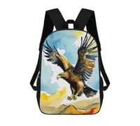 sinyumoney Golden Eagle Watercolor Sac À Dos Scolaire Pour Enfants Imprimé En 3D, Idéal Pour Les Voyages Et Les Livres 17inch