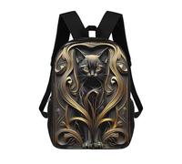 sinyumoney Golden Ethereal Queen Cat Sacs À Dos Tendance Imprimés En 3D 17inch Sac D'école Décontracté Pour Enfants, Garçons, Élèves Du Primaire Et Du Collège