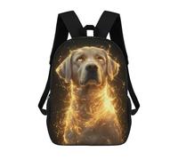 sinyumoney Golden Glow Labrador Retriever - Mystical Dog Art - Enchanted Canine Portrait Sac À Dos Scolaire Pour Enfants, Imprimé En 3D, Pour Garçons, Élèves Du Primaire Et Du Collège 17inch