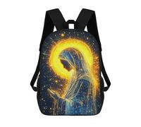 sinyumoney Golden Halo Glitter Art Print Sac À Dos Scolaire Imprimé En 3D Pour Garçons Et Filles, Sac À Dos Pour Enfants, Sac De Voyage 17inch