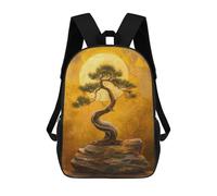 sinyumoney Golden Harmony Bonsai Tree Sac À Dos Scolaire Pour Enfants Imprimé En 3D, Idéal Pour Les Voyages Et Les Lectures, Pour Les Garçons Et Les Élèves Du Primaire 17inch