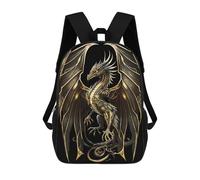 sinyumoney Golden King Dragon Sacs À Dos Imprimés En 3D Pour Enfants 17inch Sacs À Dos Tendance Et Décontractés Pour La Journée, Sacs De Voyage, Sacs À Dos D'extérieur Pour Garçons Et Filles