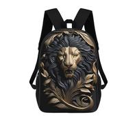 sinyumoney Golden King Lion Portrait Sacs À Dos Imprimés En 3D Pour Enfants 17inch Sacs À Dos Tendance Et Décontractés Pour La Journée, Sacs De Voyage, Sacs À Dos D'extérieur Pour Garçons Et Filles