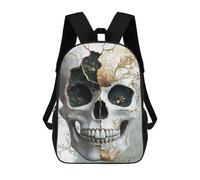 sinyumoney Golden Kintsugi Skull Art Sac À Dos Scolaire Pour Enfants, Imprimé En 3D, Pour Garçons, Élèves Du Primaire Et Du Collège 17inch