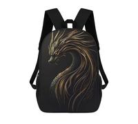sinyumoney Golden Line Dragon Sac À Dos Pour Enfants, Impression 3D, Sac D'école Pour Garçons Et Filles, Sac À Dos Tendance Et Décontracté Pour Écoliers 17inch