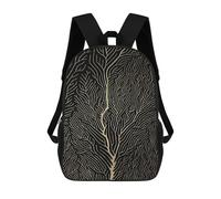 sinyumoney Golden Lines 01 Sac À Dos Scolaire Pour Filles Et Garçons, Grande Capacité, Léger, Pour Enfants Et Étudiants 17inch