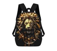 sinyumoney Golden Lion Abstract Art Sacs À Dos Décontractés Pour Enfants, Sacs D'école Pour Adolescents, Filles Et Garçons, Sacs À Dos Pour Livres 17inch