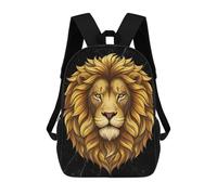 sinyumoney Golden Lion Head on Marble Background Sac À Dos Scolaire Imprimé En 3D Pour Garçons Et Filles, Sac À Dos Pour Ordinateur Portable Pour Enfants/étudiants/adultes 17inch