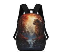 sinyumoney Golden Lion in Autumn Forest Sac À Dos Pour Garçons Et Adolescents, Sacs À Dos Pour Filles, Sacs À Dos Pour Tout-petits, Sacs À Livres Pour L'école Primaire Et Le Collège 17inch