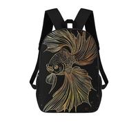sinyumoney Golden Lion Koi Fish 17inch Sacs À Dos Scolaires Imprimés En 3D - Sacs À Dos Tendance Pour Garçons Du Primaire Et Du Collège