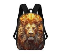 sinyumoney Golden Lion Majesty -4 Sac À Dos Scolaire Pour Enfants, Sac À Dos De Voyage Décontracté, Grand Sac À Dos Pour Garçons Et Filles 17inch