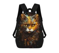 sinyumoney Golden Machine Cat Sac À Dos, Cartable Imprimé En 3D, Sac À Goûter, Sac À Dos De Voyage, Sac À Dos Entre Amis, Sac À Dos Scolaire Pour Filles Et Garçons 17inch