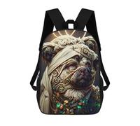 sinyumoney Golden Majesty A Royal Pug's Coronation Sac À Dos Scolaire Pour Enfants, Imprimé En 3D, Sac À Dos Tendance Pour Garçons, Élèves Du Primaire Et Du Collège 17inch