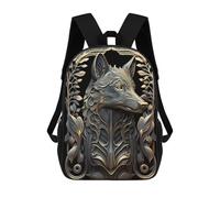 sinyumoney Golden Monarch Wolf Sac À Dos Scolaire, Sac De Voyage Décontracté Pour Garçons/filles/adolescents 17inch