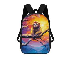 sinyumoney Golden Monkey in Winter Wonderland Sac À Dos Pour Garçons Et Adolescents, Sacs À Dos Pour Filles, Sacs À Dos Pour Tout-petits, Sacs À Livres Pour L'école Primaire Et Le Collège 17inch