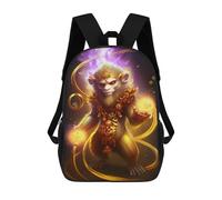 sinyumoney Golden Monkey King Statue 17inch Sac À Dos Scolaire Imprimé En 3D Pour Enfants, Style Décontracté Et Tendance, Idéal Pour Les Voyages Et Les Études.