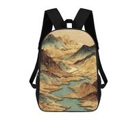 sinyumoney Golden Mountain Landscape Art Print-1 Sacs À Dos Pour Enfants 17inch Sac À Dos Scolaire, Sac D'école Imprimé En 3D Pour Garçons, Élèves Du Primaire Et Du Collège