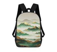 sinyumoney Golden Mountain Landscape Art Print-2 Sac À Dos Scolaire Pour Enfants, Imprimé En 3D, Pour Garçons, Élèves Du Primaire Et Du Collège 17inch