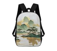 sinyumoney Golden Mountain Landscape Art Print Sacs À Dos Pour Enfants, Sac À Dos Scolaire Imprimé En 3D Pour Enfants, Sac À Dos De Voyage, Sac À Livres Pour Enfants 17inch Sac D'école