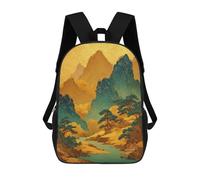 sinyumoney Golden Mountain Landscape Sacs À Dos Pour Enfants, Sac À Dos Scolaire Imprimé En 3D Pour Enfants, Sac À Dos De Voyage, Sac À Livres Pour Enfants 17inch Sac D'école