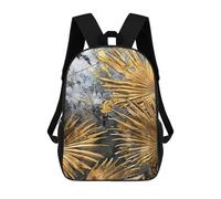 sinyumoney Golden Palm Leaf Splendor Sac À Dos Scolaire Pour Enfants, 43 Cm (17 Pouces), Imprimé En 3D, Pour Garçons, Élèves Du Primaire Et Du Collège