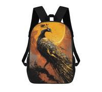 sinyumoney Golden Peacock Art Print-1 Sacs À Dos Pour Enfants, Sac À Dos Scolaire Imprimé En 3D Pour Enfants, Sac À Dos De Voyage, Sac À Livres Pour Enfants 17inch Sac D'école