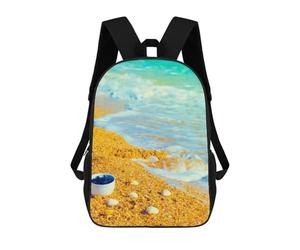 sinyumoney Golden Pebble Beach with Bowl Sac À Dos Scolaire Imprimé En 3D Pour Enfants, Sac À Dos De Voyage, Sac Tendance Et Décontracté Pour Écoliers 17inch