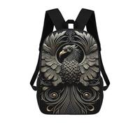 sinyumoney Golden Phoenix Art Deco 17inch Sac À Dos Scolaire Imprimé En 3D Pour Enfants, Style Décontracté Et Tendance, Idéal Pour Les Voyages Et Les Études.