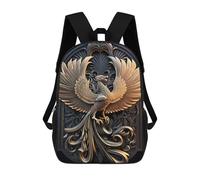 sinyumoney Golden Phoenix Artwork-4 Sac À Dos Imprimé En 3D, Sac D'école Décontracté Et Tendance Pour Enfants, Sac D'école Pour Garçons, Collégiens 17inch