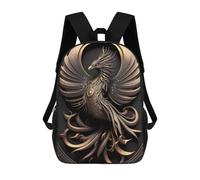 sinyumoney Golden Phoenix Artwork Sac À Dos Enfant, Sac À Dos Anime, Grand Sac À Dos Enfant, Sac À Dos Imprimé En 3D Pour Enfants, Cartable, Cartable Pour Garçons Et Filles 17inch