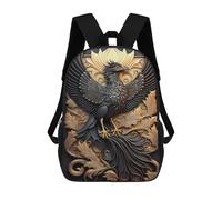 sinyumoney Golden Phoenix God Art 17inch Sacs À Dos Scolaires Imprimés En 3D - Sacs À Dos Tendance Pour Garçons Du Primaire Et Du Collège