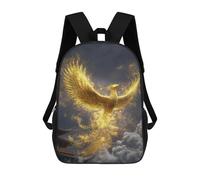 sinyumoney Golden Phoenix Rising Sac À Dos Imprimé En 3D, Sac D'école Décontracté Et Tendance Pour Enfants, Sac D'école Pour Garçons, Collégiens 17inch