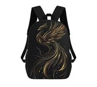 sinyumoney Golden Phoenix Silhouette Sac À Dos Imprimé En 3D Pour Enfants, Sac D'école, Sac De Voyage Grande Capacité, Sac À Livres, Sac À Dos Pour Enfants 17inch