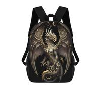 sinyumoney Golden Queen Dragon Sacs À Dos Tendance Imprimés En 3D 17inch Sac D'école Décontracté Pour Enfants, Garçons, Élèves Du Primaire Et Du Collège